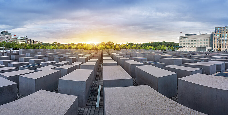 Panoramic view of Memorial to the Murdered Jews of Europe